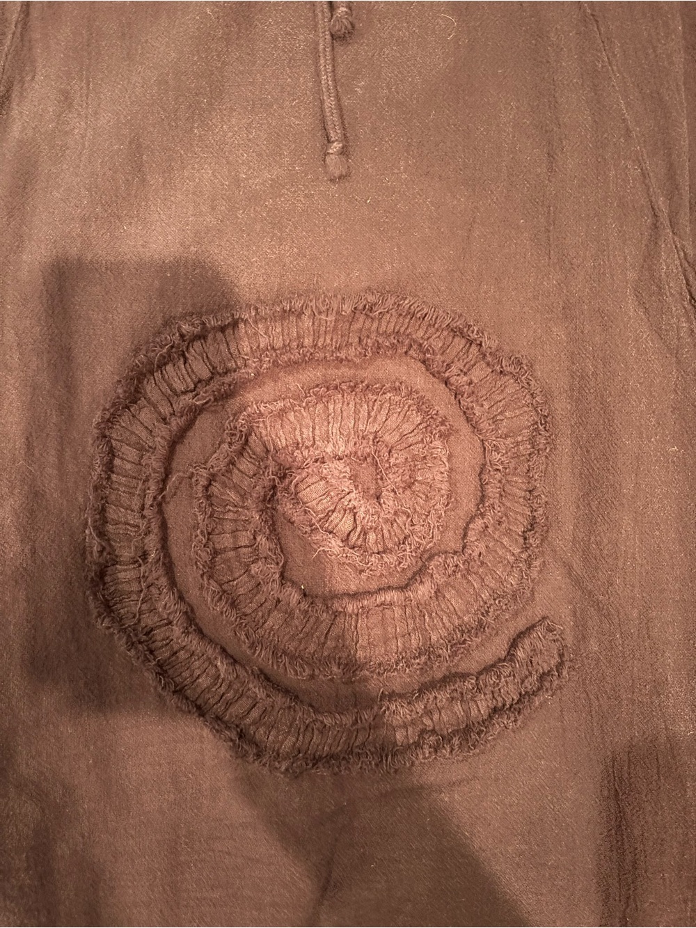 Oh My Gauze! Navy Spiral Applique V-Neck Tunic - Picture 3 of 5
